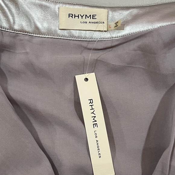 Imperfect Silver Vegan Leather Skirt with Laser-Cut Hem - Picture 4 of 12